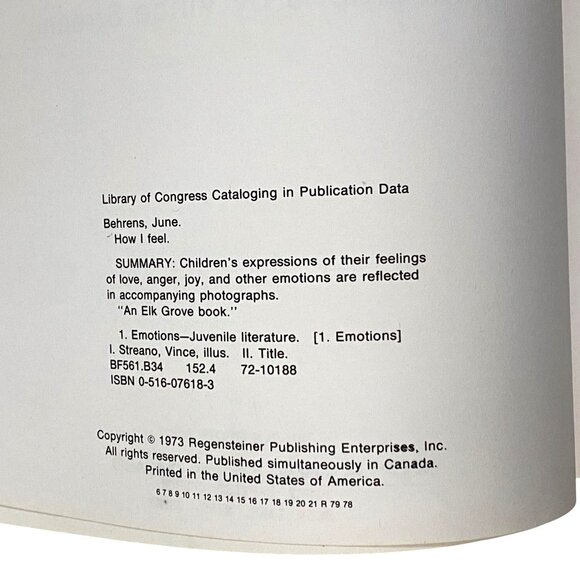 How I Feel Hardcover June Behrens Vintage 70s Childrens Picture Book Emotions - Picture 3 of 9